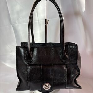 WILSONS LEATHER ROMA Elegant Black Leather Tote Bag
